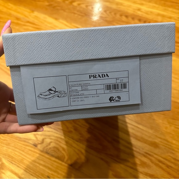 Prada Brushed Leather Loafer Mules Sz 37 - Picture 6 of 13